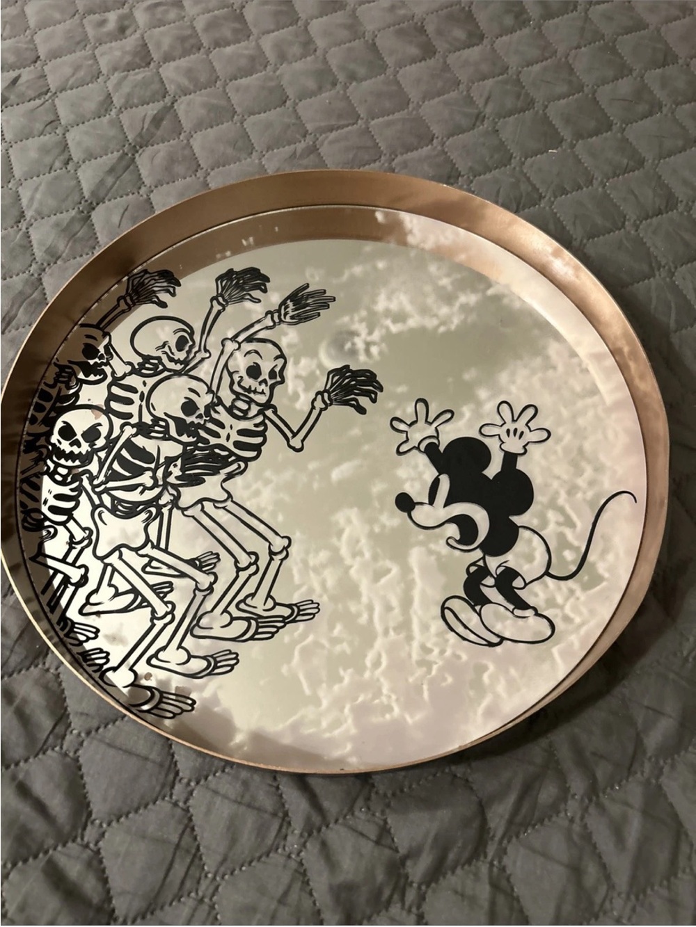 Disney Rose Gold Backed Mickey Mouse Sound Cartoon Plaque